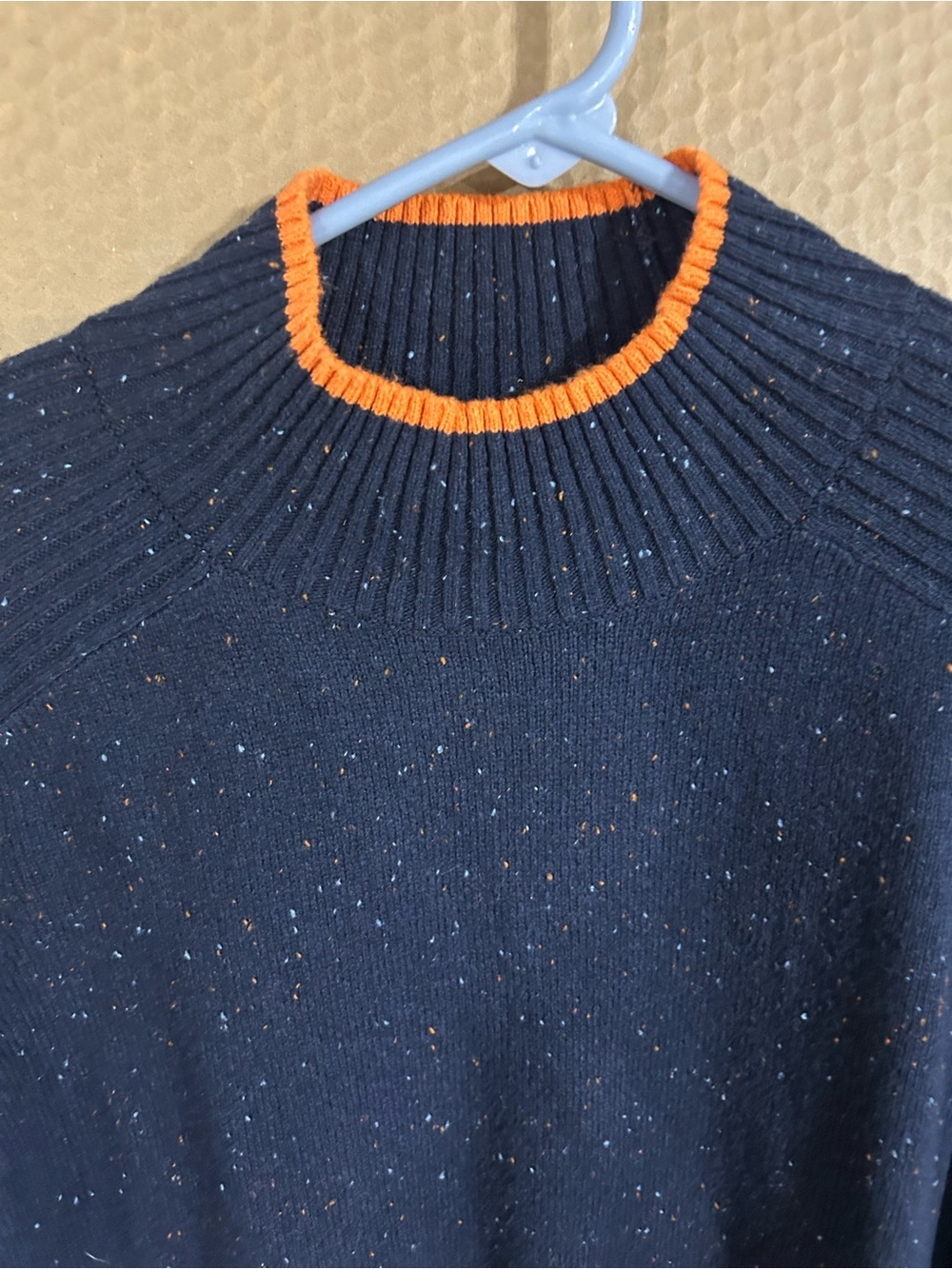 J. Jill Navy Crewneck Sweater with Orange Trim - Picture 4 of 8
